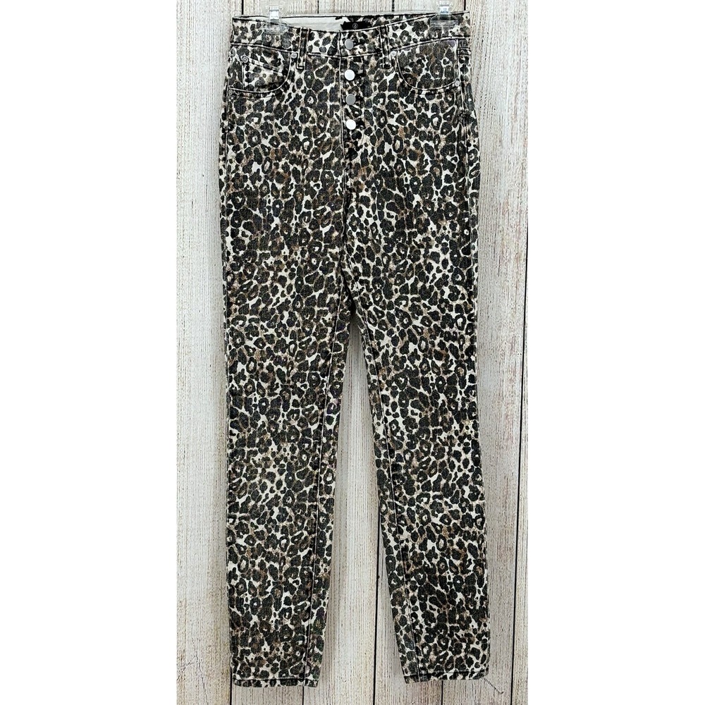 Volcom Jeans Womens Size 27‎ Leopard Super Stoned Skinny High Rise Stretch